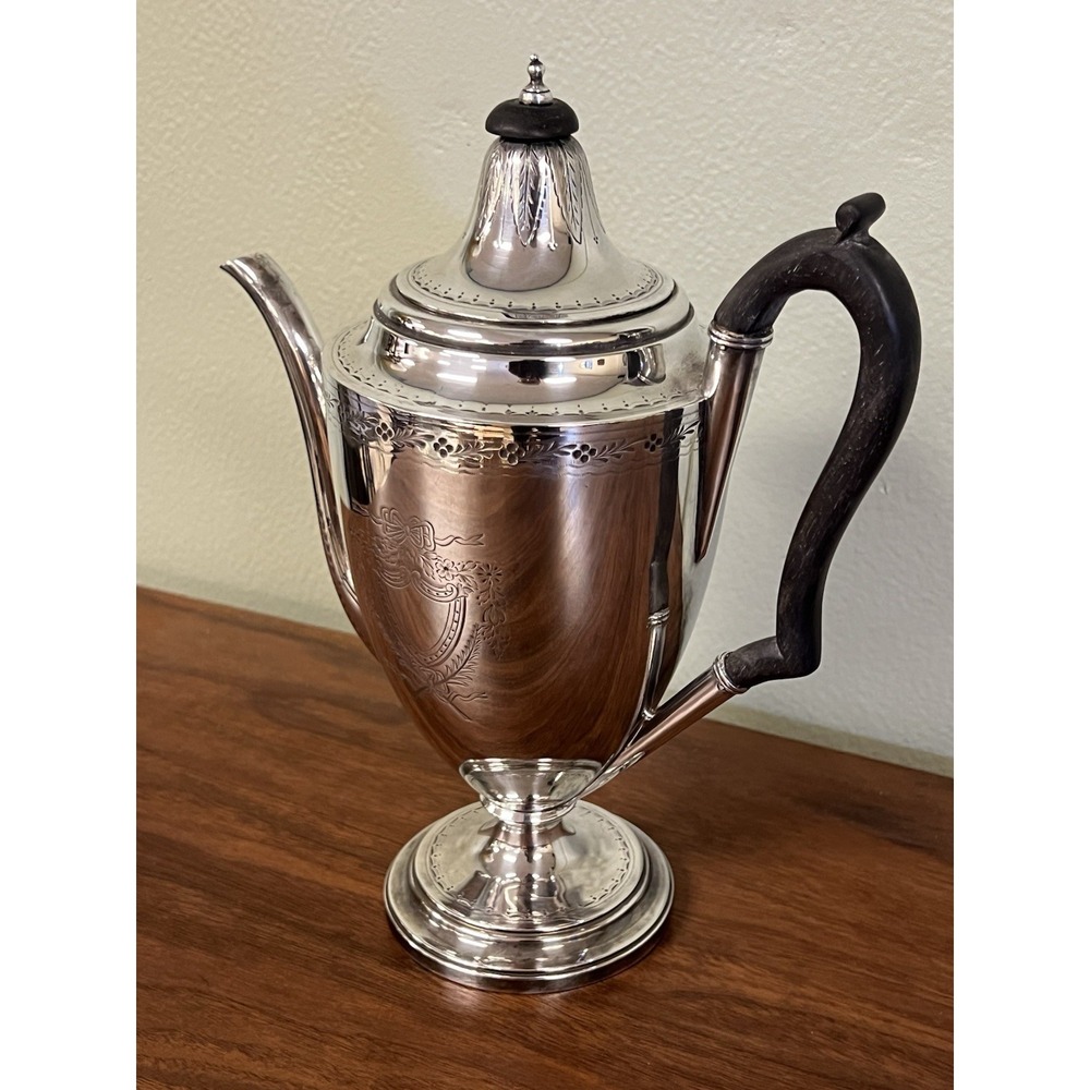 Antique Neoclassical Silver Plated Teapot